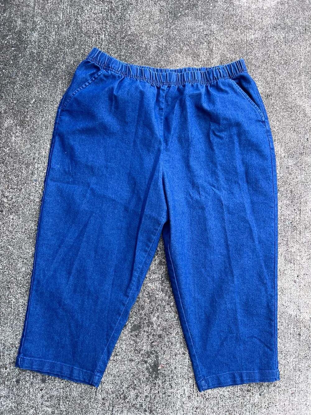 American Sweetheart Style K82 Denim Capri Pants Size XL Blue